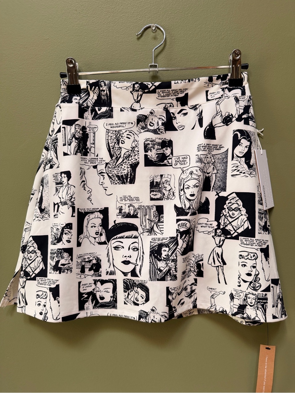 NWT Reformation Comic Print Mini Skirt